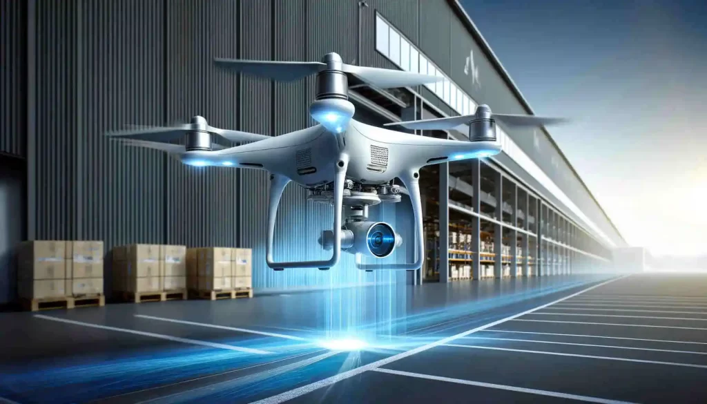 a drone scanning a warehouse for security - do drones use artificial intelligence 3